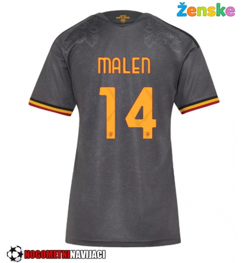 Ženske Nogometnih dresov AS Roma Donyell Malen #14 Tretji 2026-27 Kratki rokavi Ženske Nogometnih dresov AS Roma Donyell Malen #14 Tretji 2026-27 Kratki rokavi